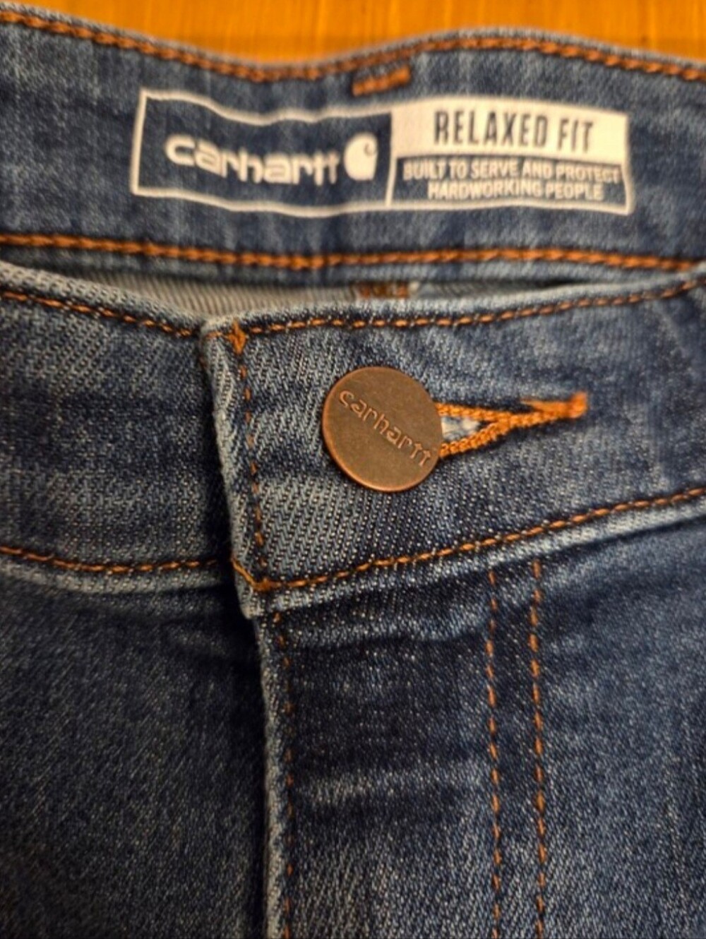 Carhartt Relaxed Fit Double Front Carpenter Style Straight Leg Jeans Size 12 S - Picture 2 of 6